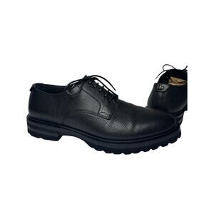 Dolce & Gabbana Grained Calf-skin Derby Shoes Black Men's US 10 Lace Vibram Sole